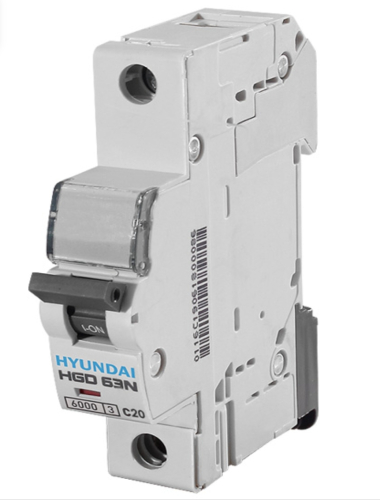 کلید مینیاتوری هیوندای تک‌فاز ۲۵ آمپر تیپ C مناسب تابلو برق خانگی و صنعتی